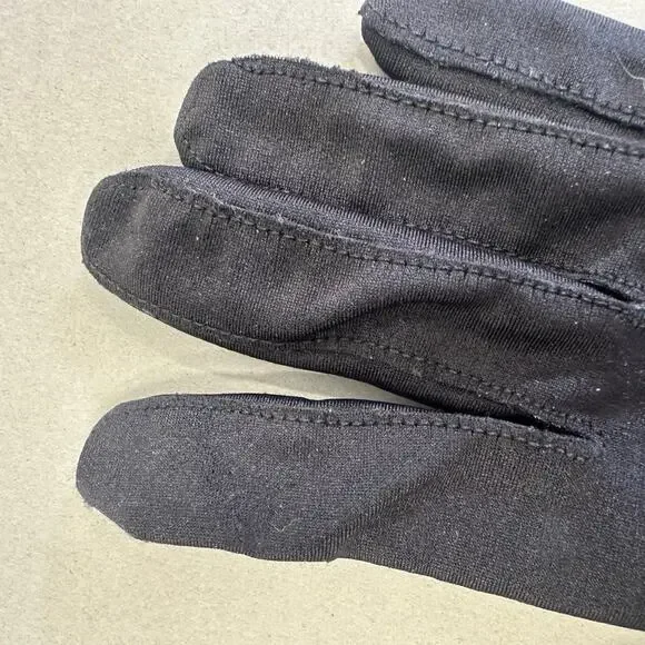 Vintage 80s Isotoner black nylon‎ Stretchy driving liner gloves one size - Picture 4 of 11